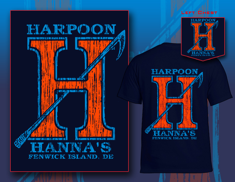 Harpoon Hanna's T Shirt Navy and Orange